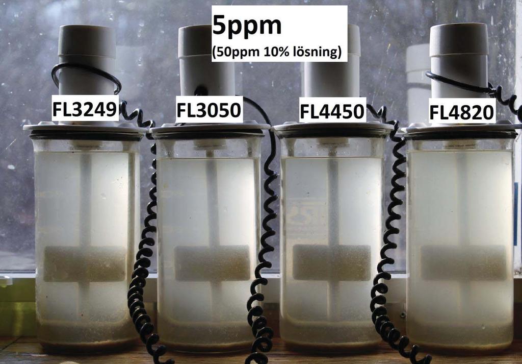 Bägare två är bäst visuellt, vilket är konstigt då en högre dosering bör ta bort mer material. Polymerer - FL 3050 och 4450 gick vidare.