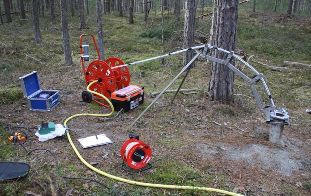 vattenflödet manuellt kunde avläsas och antecknas till protokoll under flödestransporten bort genom avbördningsslangen.