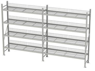 Excellens monteras snabbt och enkelt med önskat antal hyllor per sektion. Utöver standardhyllorna i tråd finns även ett plåtinlägg för att skapa en helt plan yta.