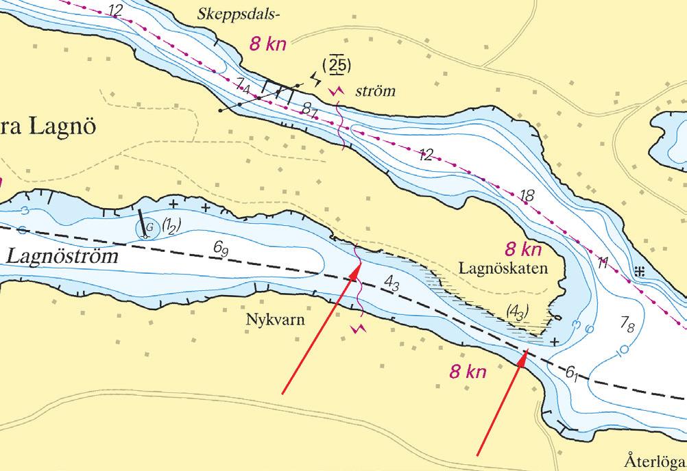 7 Nr 432 Sweden. Northern Baltic. Stockholm. Ingarö. Lagnöström. Amendments to coastline. The coast line and the reed beds has been changed according to chartlet. Amend coastline and insert reed beds.