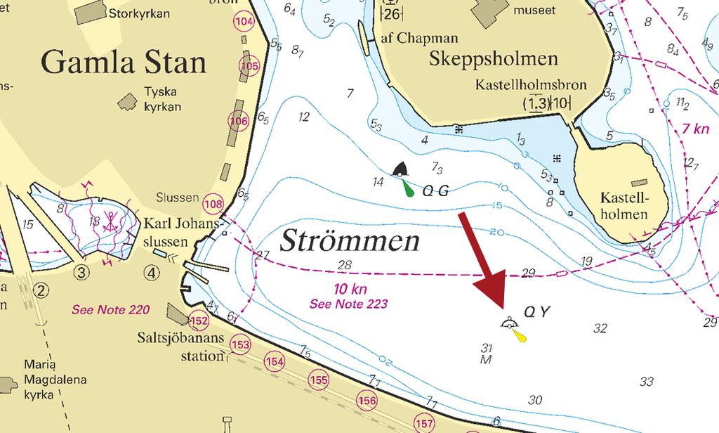 Positionen för förtöjningsbojen på Strömmen ska justeras enligt nedan.