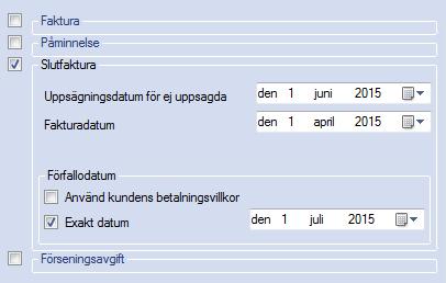 EconExact Manual - Fakturering varje påminnelse är att en påminnelseavgift har valts för respektive kund och detta beskrivs närmare under kapitlet "Kund".