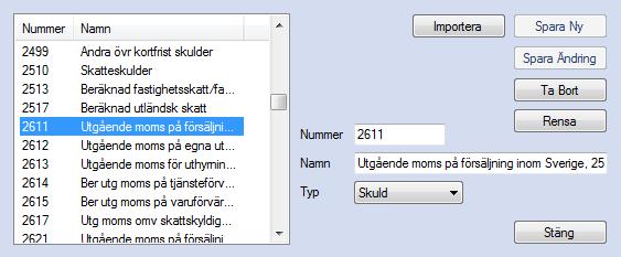 EconExact Manual - Bokföring Figur 138. Konton måste läggas in innan några verifikationer kan skapas Det enklaste sättet att lägga till konton är att importera dessa från en s.k. SIE-fil vilket är det svenska standardformatet för exporterade bokföringsfiler.