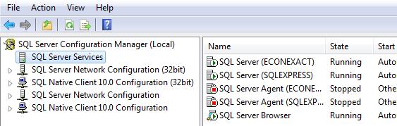EconExact Manual - Backup via Server 4. Gå sedan till SQL Server Network Configuration i listan till vänster. 5.