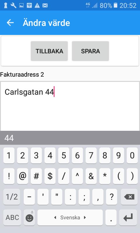 EconExact Manual - Företag Redigera ett textfält genom att klicka på den text som ska redigeras. Figur 40.