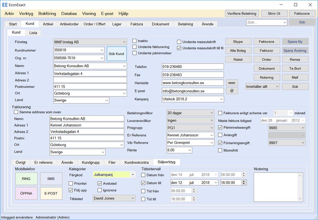 EconExact Manual - Introduktion Introduktion EconExact har utvecklats sedan 2009 i tätt samarbete med flera andra företag.