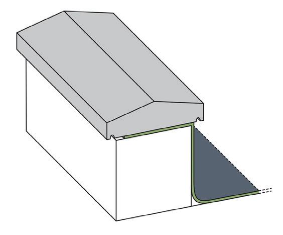DETALJER Taksarg med betongövertäckning Illustration 10. Anslutning mot taksarg med betongövertäckning.