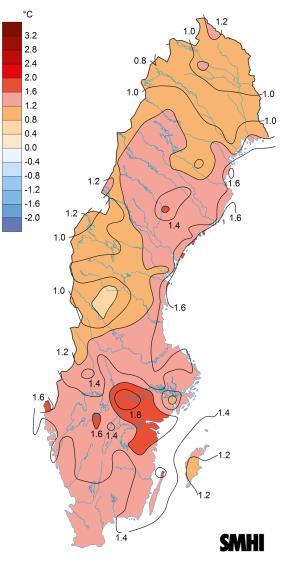 8 Vädret i södra Sverige 2017 SMHI sammanfattar det gångna året för Sverige som Varmt men mest odramatiskt väderår. Globalt sett blir 2017 sannolikt det näst varmaste året efter 2016.