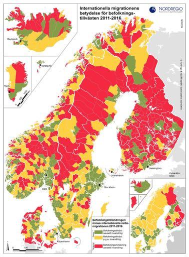 Migrationens betydelse för befolkningstillväxten 40 % av