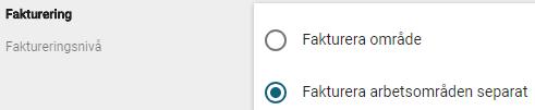 funktioner kan aktiveras för ett område. Detta görs av systemadministratören.