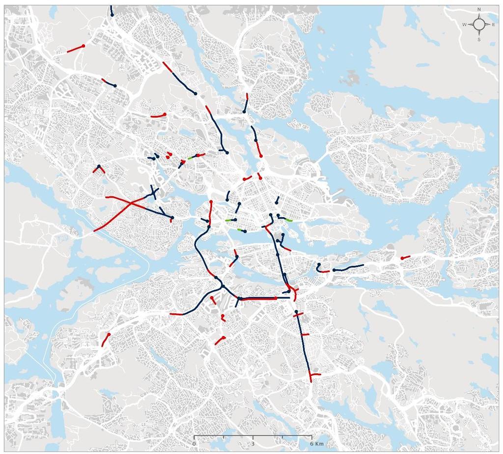 Figur 7. Kökarta för morgonens rusningstrafik år 2020 12. Trängselskatt enligt riksdagens beslut i mars 2014 13.