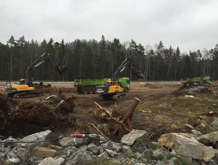 5.2.3 Delaktiga arbetsfordon i studien Arbetsfordon Grävmaskin 290:1: har under studien haft arbetsmomenten schaktning, fyllning och förstärkning av bärlager.