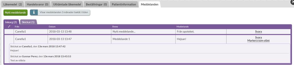 kommer möjlighet att sätta ett läst meddelande till oläst. Om ett meddelande man läser borde läsas av någon annan användare kan du nu sätta det till oläst.