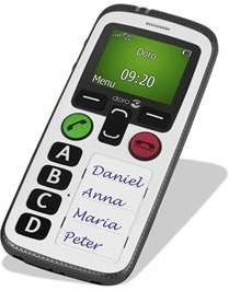 Marknadens enklaste mobil Doro Secure GPS - Fyra snabbvalsknappar - Huvudfunktion att vara nåbar och att kunna ringa. - Tydliga och taktila knappar - Programerbar SOS-knapp på baksidan.