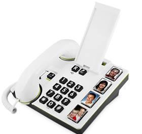 Övrigt telefonisortiment - Vikbar mobil med talande knappar - Stationära telefoner med stora knappar, snabbval och ljudförstärkning.