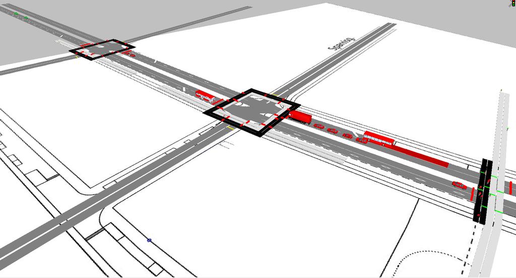 5 (7) Simuleringen visar att god framkomlighet längs sträckan kan erhållas för alla trafikslag vid utbyggnad av de planerade fem signalanläggningar.