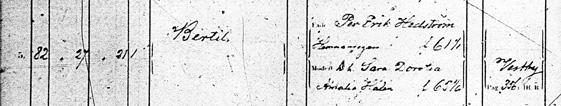 Repetition Per Erik Hedström 1861-01-01 Sara Dorotea Amalia f Hälén 1865-06-01 I födelseboken får vi uppgift om