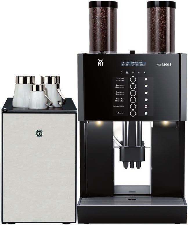 WMF färskmjölkskaffemaskiner WMF 1200 S Professionell helautomatisk espressomaskin som producerar allt från Espresso och Café Crème till Cappuccino, Café Latte och Macciato.
