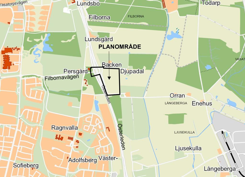 Dnr:152/2015 Detaljplan för del av fastigheten Husensjö 8:5 med flera, Husensjö Helsingborgs stad Planområdets läge Planbeskrivning UTÖKAT PLANFÖRFARANDE Upprättad den 30