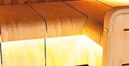 LED-ljusslinga Med den indirekta belysningen från LED-slingan skapar du en varm stämning i bastun.