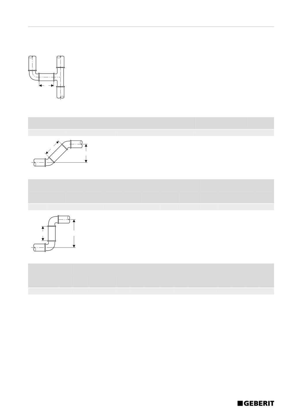 Systemteknik Geberit Mepla Projektering Minimimått kopplingskombinationer 2.3.