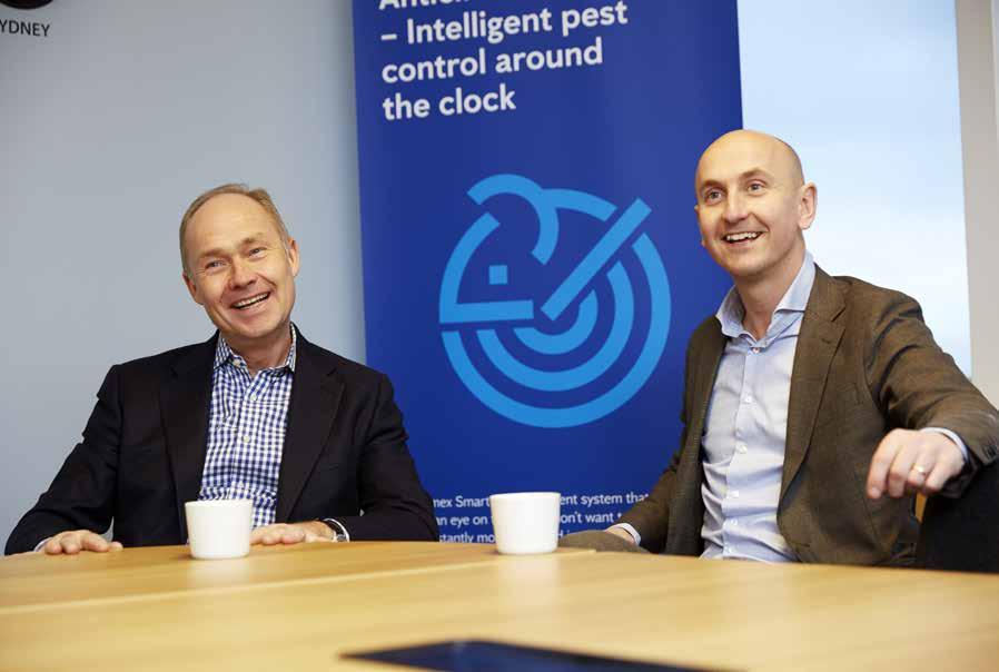 >> SAMARBETSPARTNER ANTICIMEX Anticimex på AP6:s radar under lång tid Jarl Dahlfors, CEO Anticimex International AB, och Vidar Andersch, investment director AP6, ansvarig för investeringen i