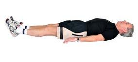 Ryggövningar 2. Underkroppsrotation (rörlighet) Ligg på ryggen med böjda knä och höfter.