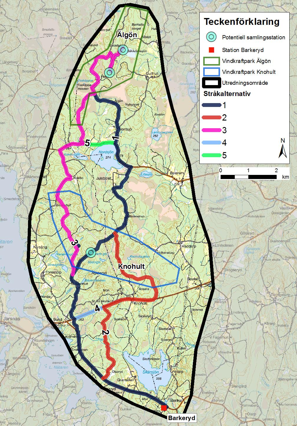 Bolerum. En viktig aspekt vid avgränsningen var att identifiera vägstruktur inom utredningsområdet som de nya planerade 30 kv markkablarna är lämpliga att samlokaliseras utmed.