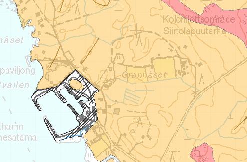 1-8 Bild 3. Orange nyans förevisar finkornig morän. GTK Lantmäteriverket. Vattendrag och vattenhushållning Stenskärsfjärden ligger på nära avstånd från planläggningsområdet.