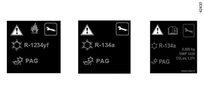 LUFTKONDITIONERING: information och användningsråd (2/2) A A A Ñ Typ Typ Lättantändlig Läs Service av kylmedium av olja i luftkonditioneringskretsen produkt instruktionsboken och skötsel x,xxx kg