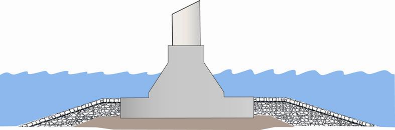 DELGENERALPLAN FÖR SIDEBY VINDKRAFTSPARK 23 kassunfundament kräver bearbetning av cirka 3000 m 2 bottenareal, ett monopile-fundament cirka 500 m 2.