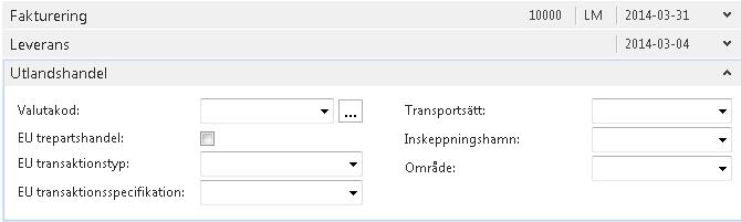 Fältnamn Leveransnamn Fältet innehåller namnet på företaget som finns på adressen dit du vill att inköpsorderns artiklar ska levereras.