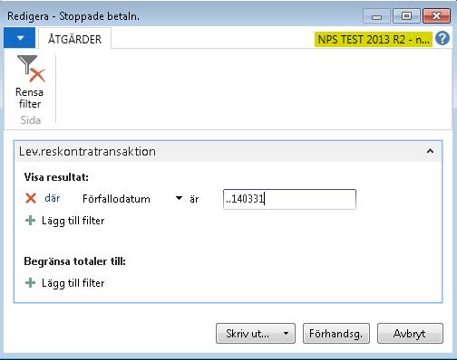 När du sedan vill att fakturan ska komma med i utbetalningsförslaget igen raderar du det du skrivit i fältet Stoppad. För att bevaka stoppade fakturor kan rapporten Stoppade betaln. användas.