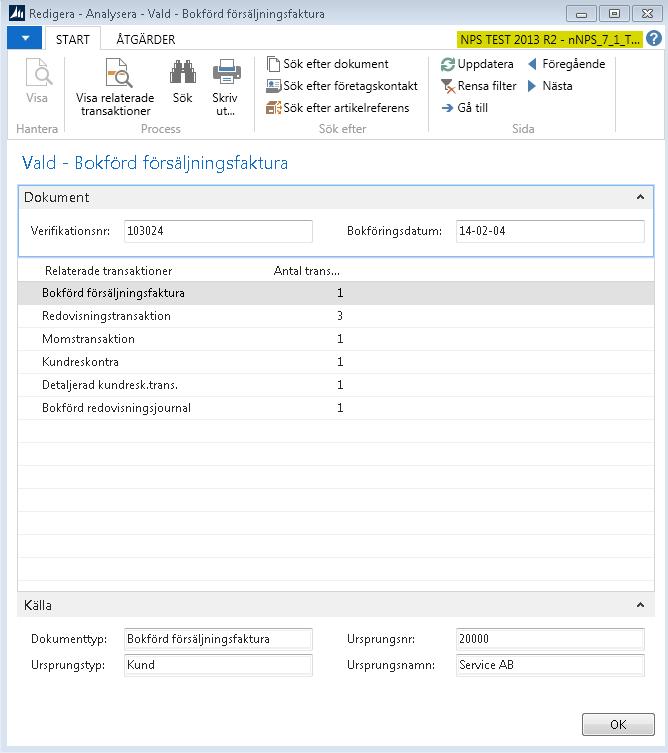 Fältförklaring fliken Allmänt: Fältnamn Verifikationsnr Bokföringsdatum Ange det verifikationsnr som du söker efter.