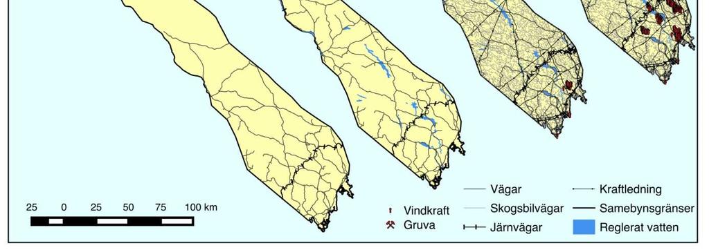 ) 54 % förlust av vinterbete (4 111 km 2 )