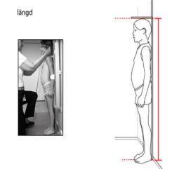 underkläder Liggande = längd 1 cm längre Vikt i gram upp till 999 g, därefter kg med en decimal Postnatal