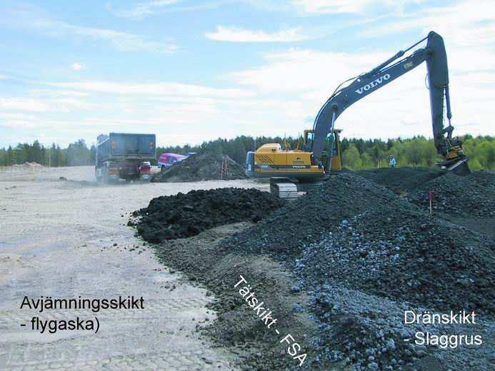 Tätskikt av askor och rötslamr eller bara askor Det blir tätt t tt <50 l/m 2 ofta < 5 l/m 2 = 3