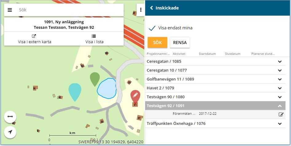 Var finns mina ärenden Ser du ingen meny i högra delen av vyn så får du klicka på som finns i högra övre hörnet, så kommer den fram.