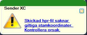 Vid försök till insändning kommer filen att flyttas till mappen Felaktiga filer. Kontakta din uppdragsgivare!