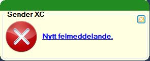 Felmeddelandena laddas automatiskt ner till maskinen när man startar Sender XC och vid insändning av filer till SDC.