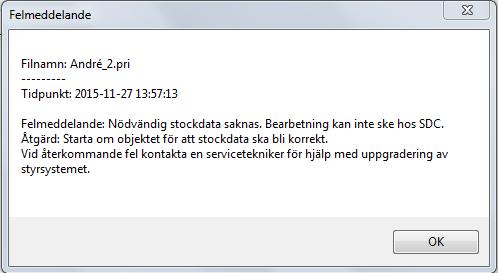 Syftet är främst att informera om att det saknas producerade volymer från maskinen. Det är viktigt att du agerar så att felet inte uppstår igen i kommande filer.