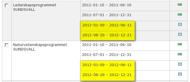 = Uppgiften har behandlats av CSN och utbildningen tillsammans med studietiden visas för eleven i Mina sidor när de ska ansöka om studiemedel. 7.2.