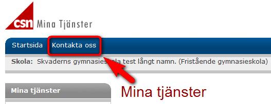 8 Hjälp och kontakt Om du har frågor eller problem med Studietider och utbildningar i Mina tjänster kan du ringa din kontaktperson på CSN eller till CSN:s skoltelefon 0771 276 400. 8.