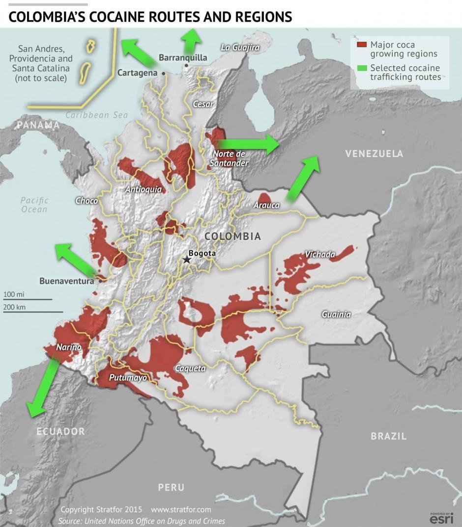 Colombia - Våld och korruption i narkotikaproduktionen men fredsavtal med FARC Geografiskt svårkontrollerat Gerilla (FARC mfl), interna