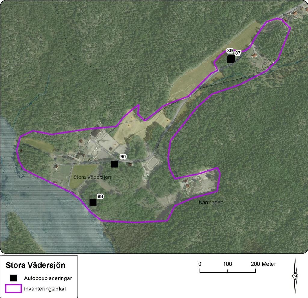Lokaler i Haninge kommun Figur 24. Stora Vädersjön inventerades med fyra autoboxar.