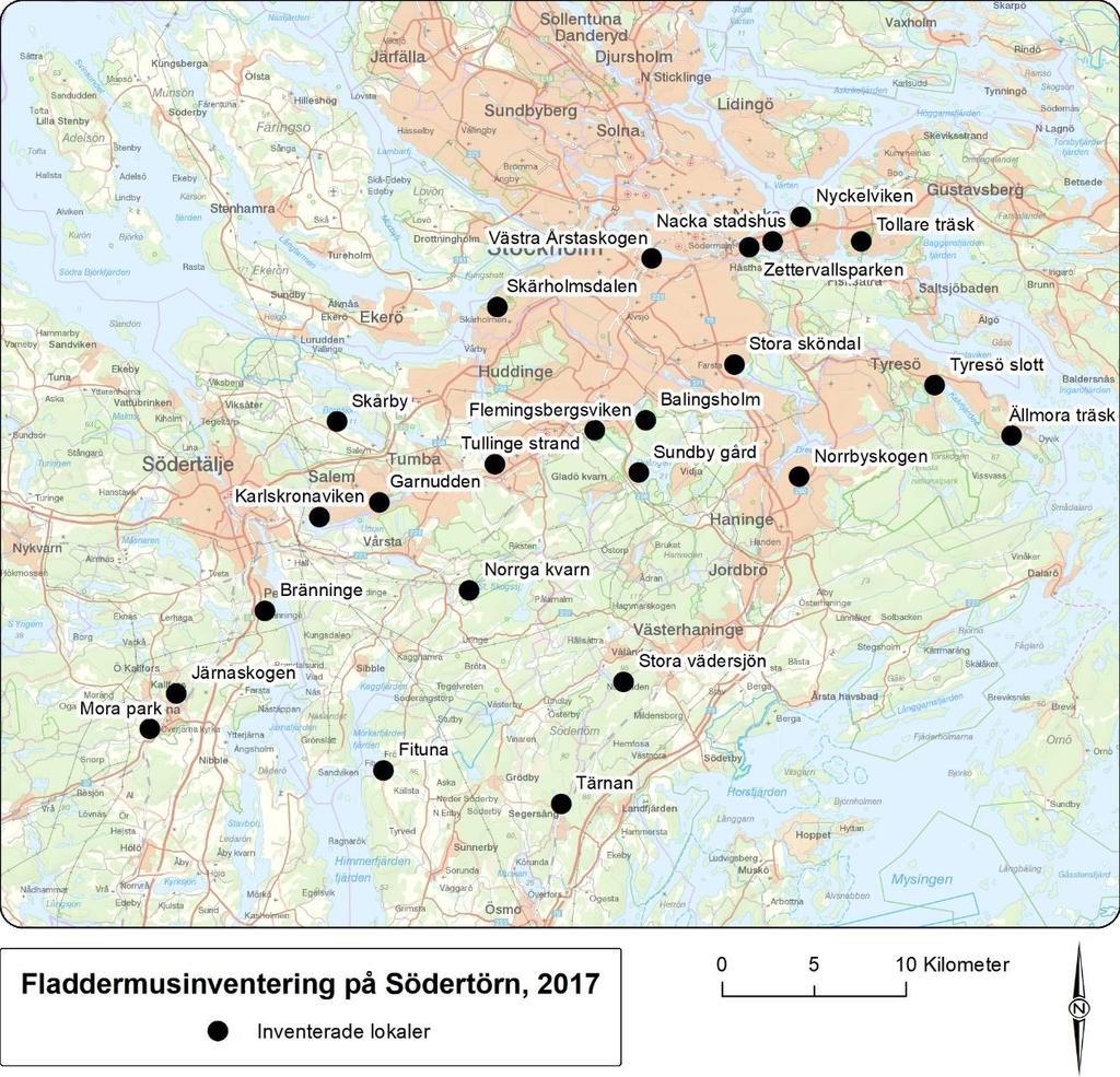 Uppdrag och syfte Föreliggande rapport är framtagen 2017 av Ecocom AB på uppdrag av Stockholm stad, Botkyrka kommun, Nacka kommun, Huddinge kommun, Haninge kommun, Salems kommun, Södertälje kommun,