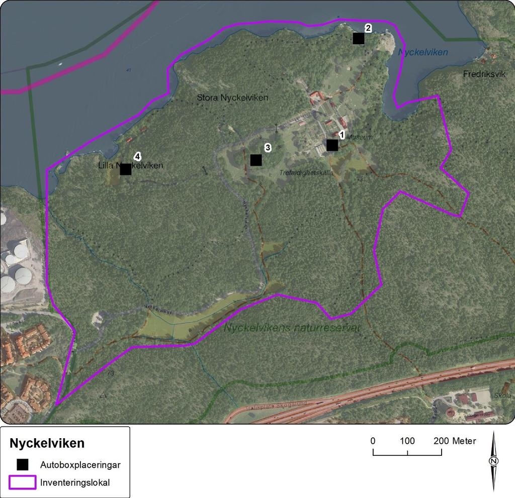 Bilaga 1. Autoboxplaceringar I denna bilaga presenteras de placeringar som använts för autoboxar på en karta för varje lokal. På varje lokal har fyra autoboxar använts.