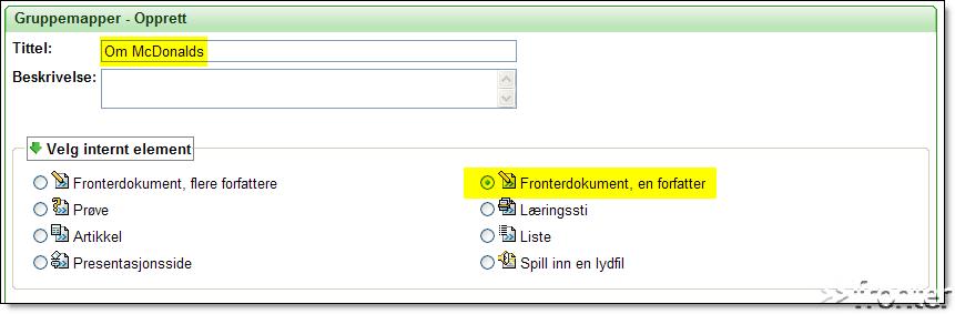 Processorienterad skrivning I detta exempel skall vi se hur eleven/studenten kan använda sig av Fronter för Processorienterad skrivning.