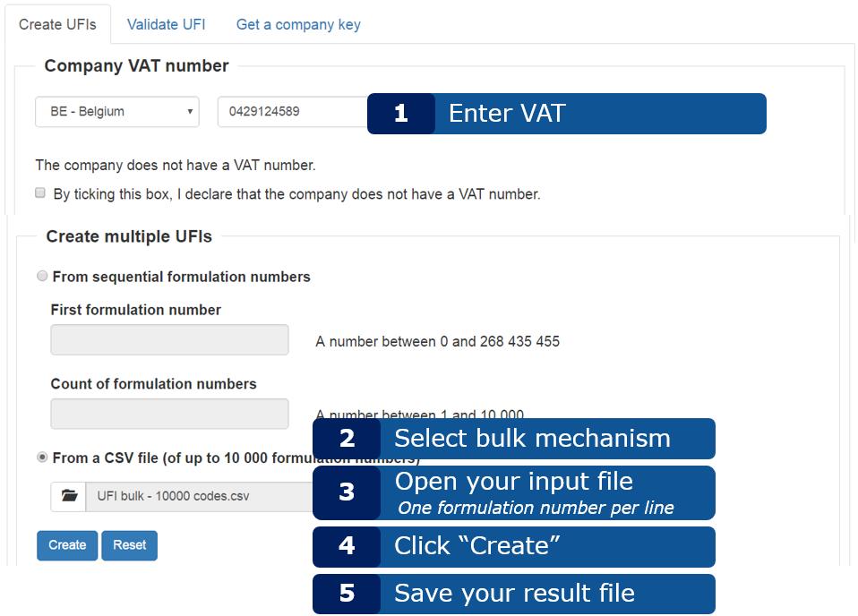 Applikation för att skapa UFI-koder - Användarhandbok 9 Importera CSV i Excel för att ta reda på hur du importerar din CSV med Excel. 2.3.