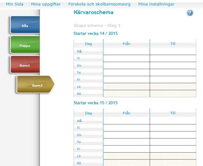 Har du barn på fritids kan du också endast lämna morgon och eftermiddagstid, skolan vet vilka skoltider ditt barn har.